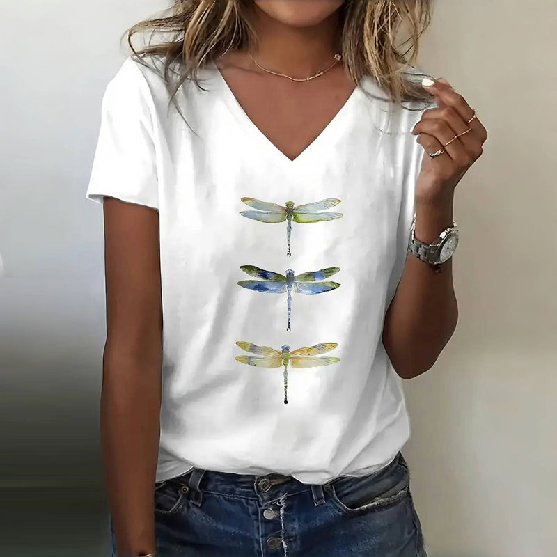 Gosia – Letni T-shirt z ważkami i spokojem