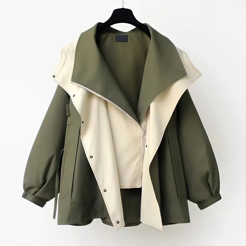 Liwia – Stylowa kurtka oversize z designerskim kołnierzem