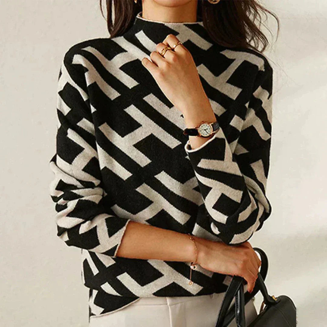 Mina Sweater – Minimalistyczna odwaga w czerni i bieli