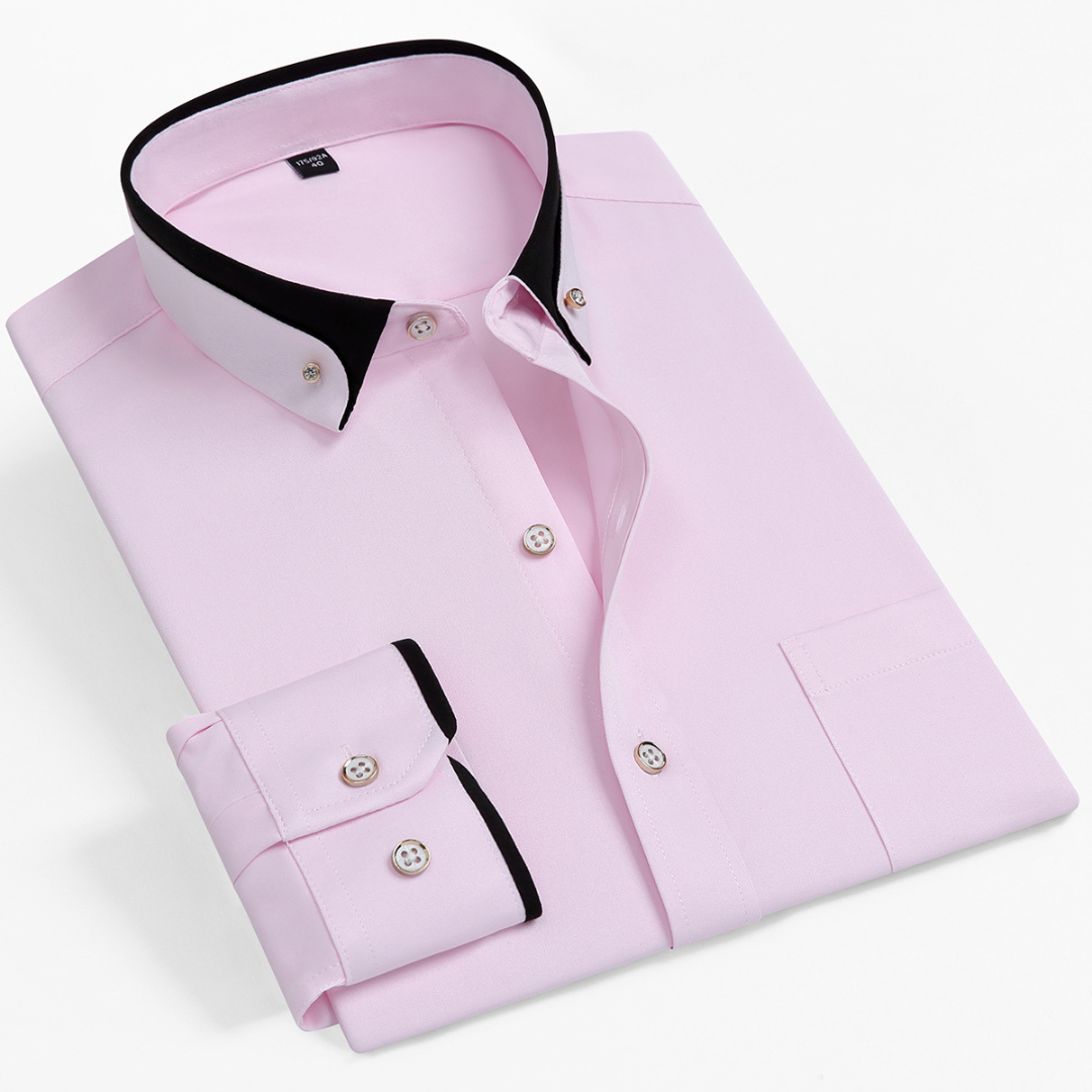 Pierre – stylowa koszula męska z kontrastowym kołnierzykiem