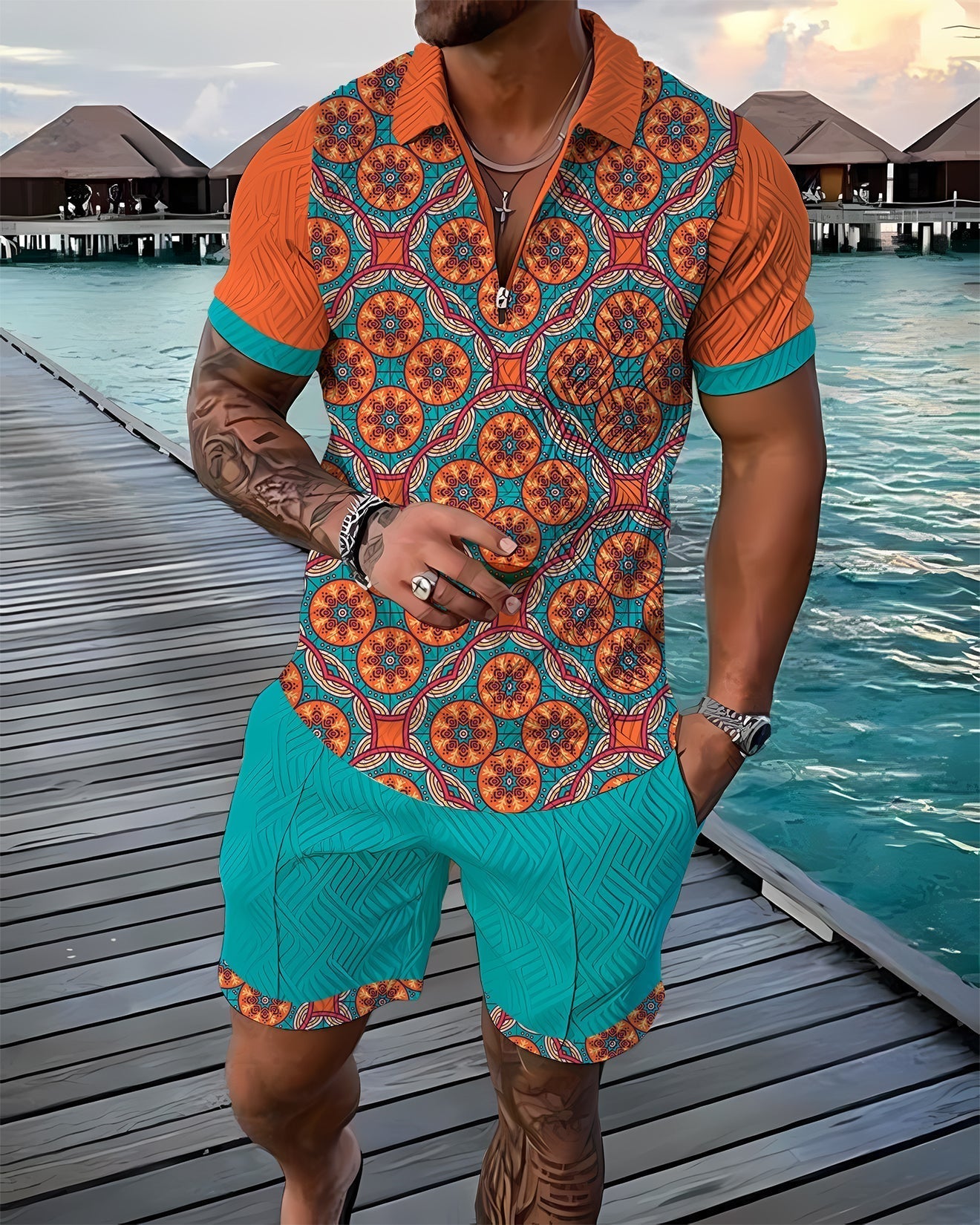 Patryk – Letni komplet z klasą na plażę i promenadę