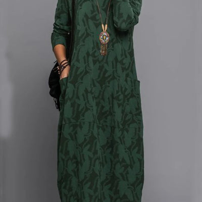 Iwona – Zielona sukienka o luźnym kroju