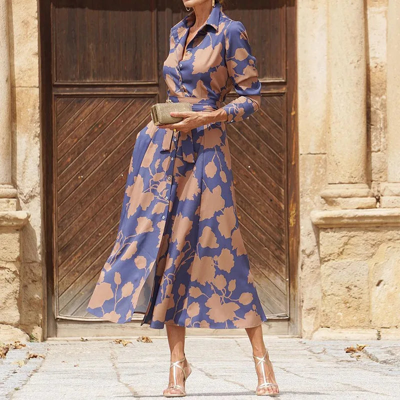 Leontine – Elegancka sukienka koszulowa w stylu retro