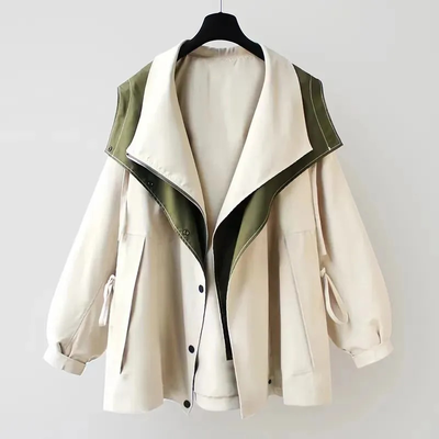 Liwia – Stylowa kurtka oversize z designerskim kołnierzem