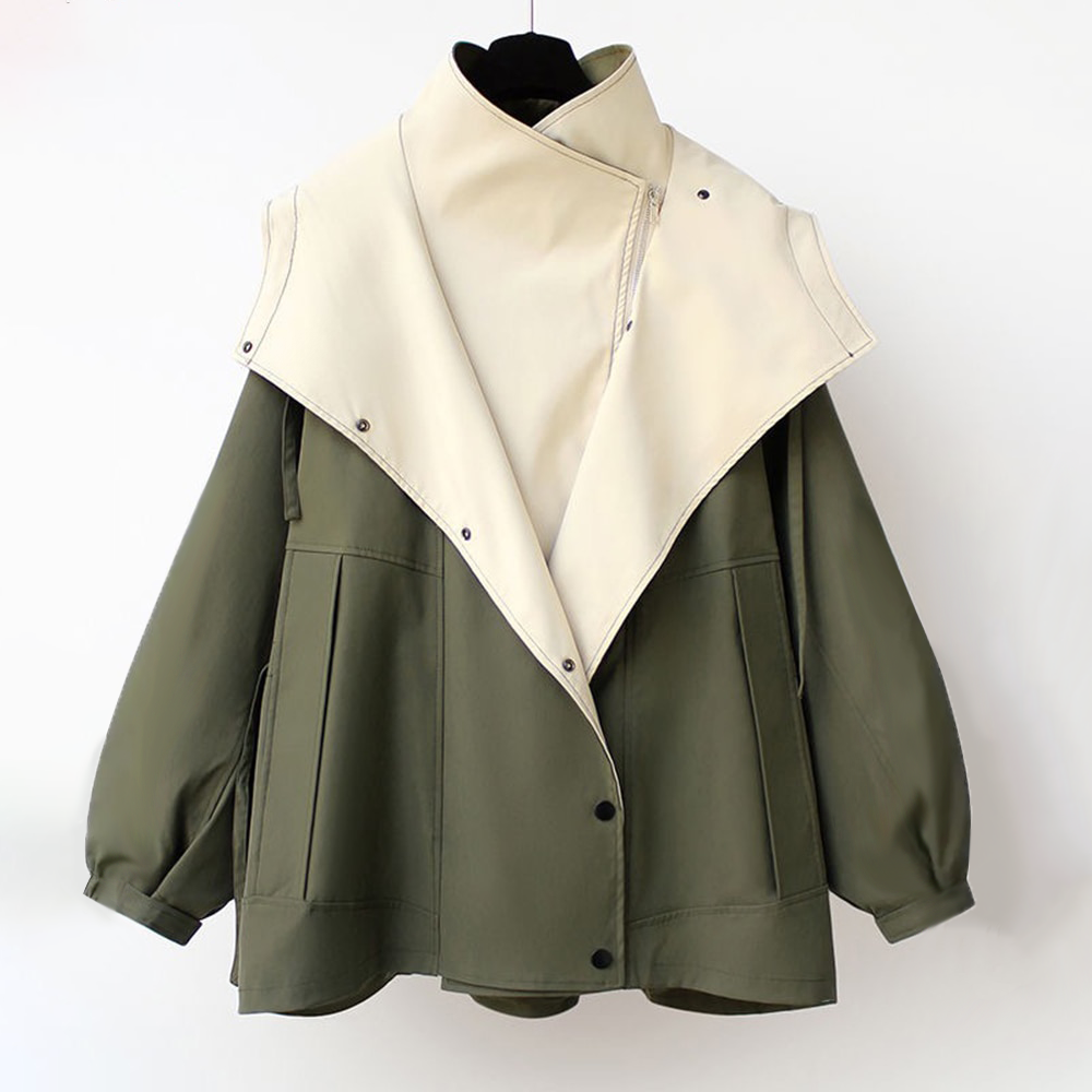 Liwia – Stylowa kurtka oversize z designerskim kołnierzem