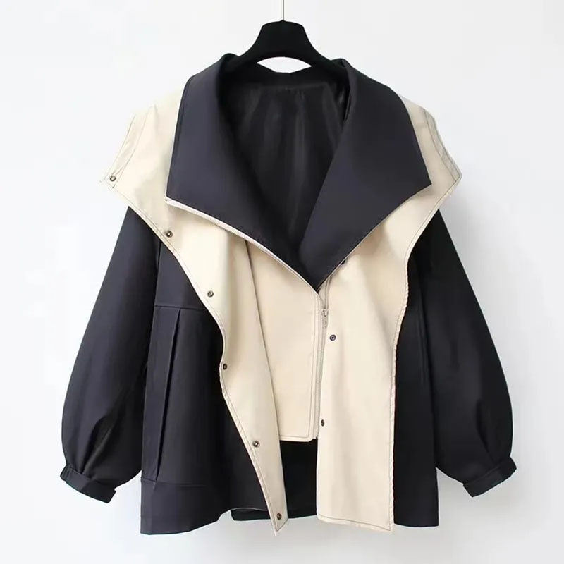 Liwia – Stylowa kurtka oversize z designerskim kołnierzem