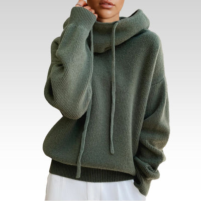 Noa Hoodie – Otulający sweter z kapturem i golfem