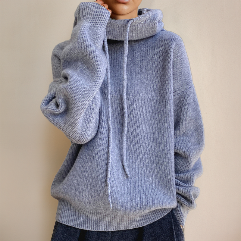 Noa Hoodie – Otulający sweter z kapturem i golfem