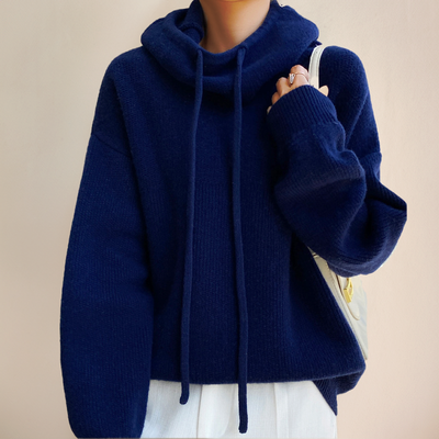 Noa Hoodie – Otulający sweter z kapturem i golfem